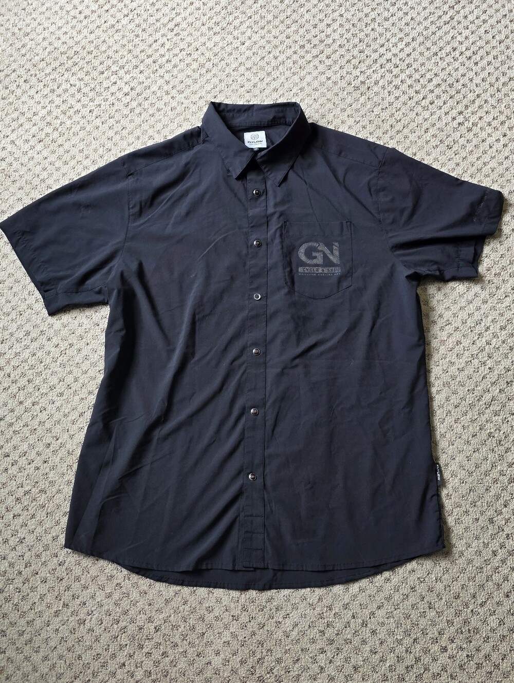 Flylow Men's Short-Sleeve Black Snap Down Shirt